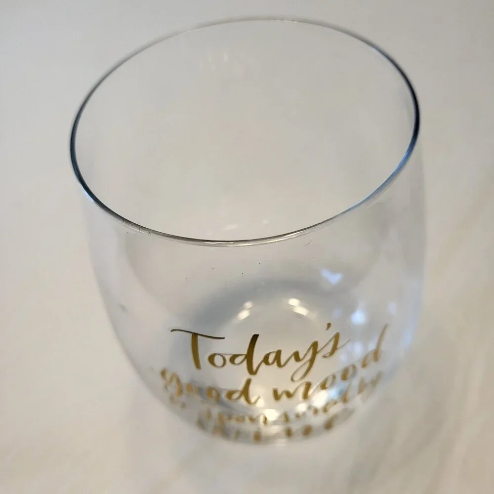 Wine Glass Good Mood Sponsored By Wine Kitschy Gift Fun Mom Girlfriend Present